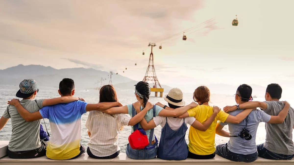 Friends spending an afternoon together outdoors